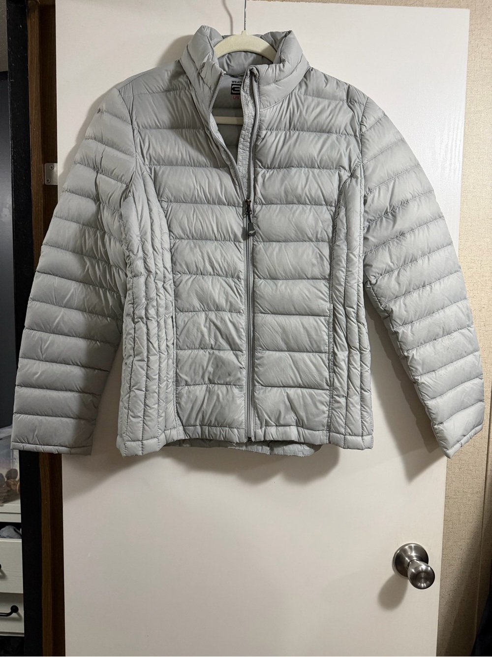 Weatherproof Light Gray Quilted Puffer Jacket